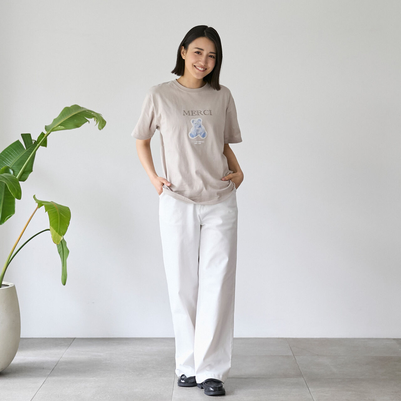 [Parent-Child Matching] [Cool Touch] 15th MERCI Short-Sleeve T-Shirt,Pearl white, large image number 1