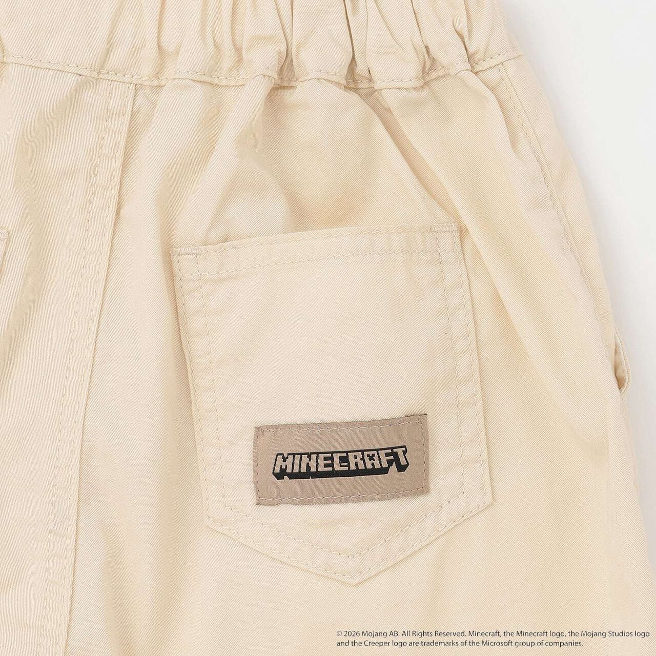 [MINECRAFT] Embroidered Half Pants,Beige, large image number 14