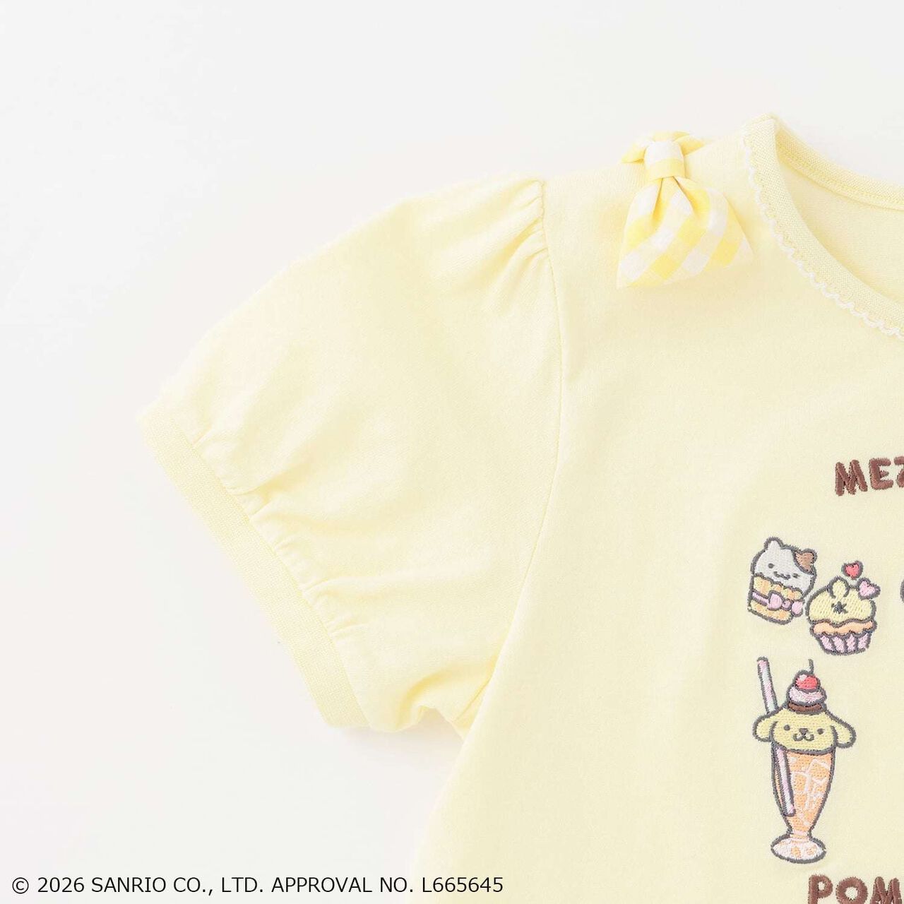 [Pompompurin] Scalloped Hem Puff Sleeve T-Shirt,Off white, large image number 4