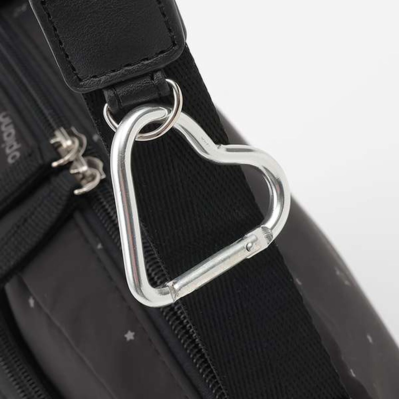 Mini Shoulder Bag with Carabiner,Black, large image number 6