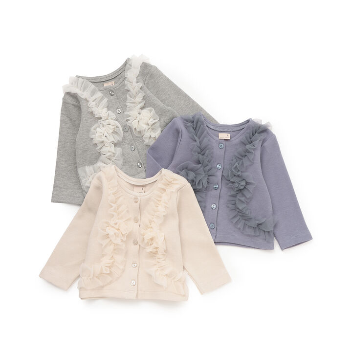 [Link] Tulle Frill Cut Cardigan,Ivory, medium image number 9