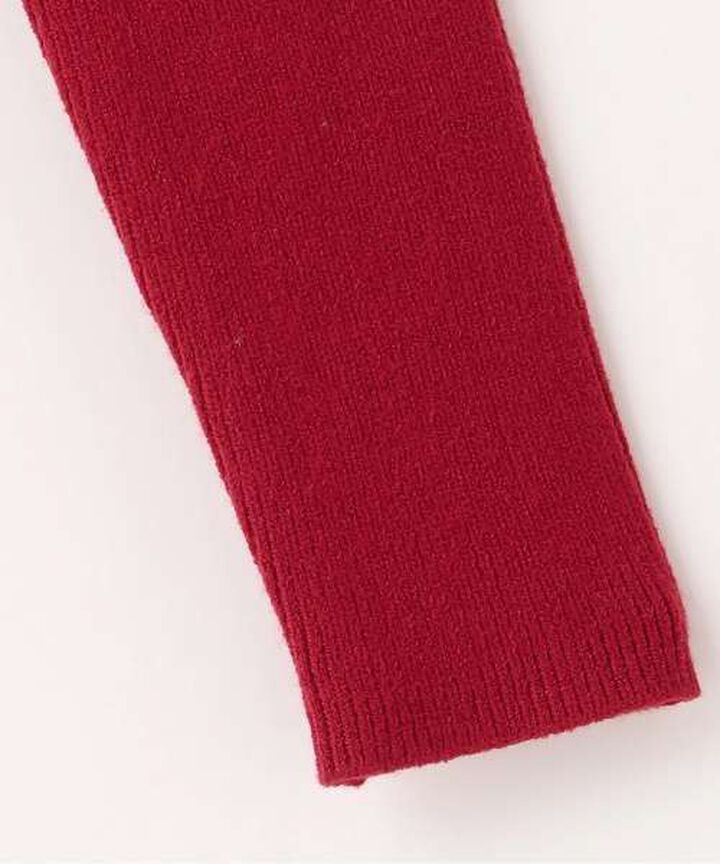 Ribbon Off-Shoulder Knit Pullover [Korean Fashion],Red, medium image number 7