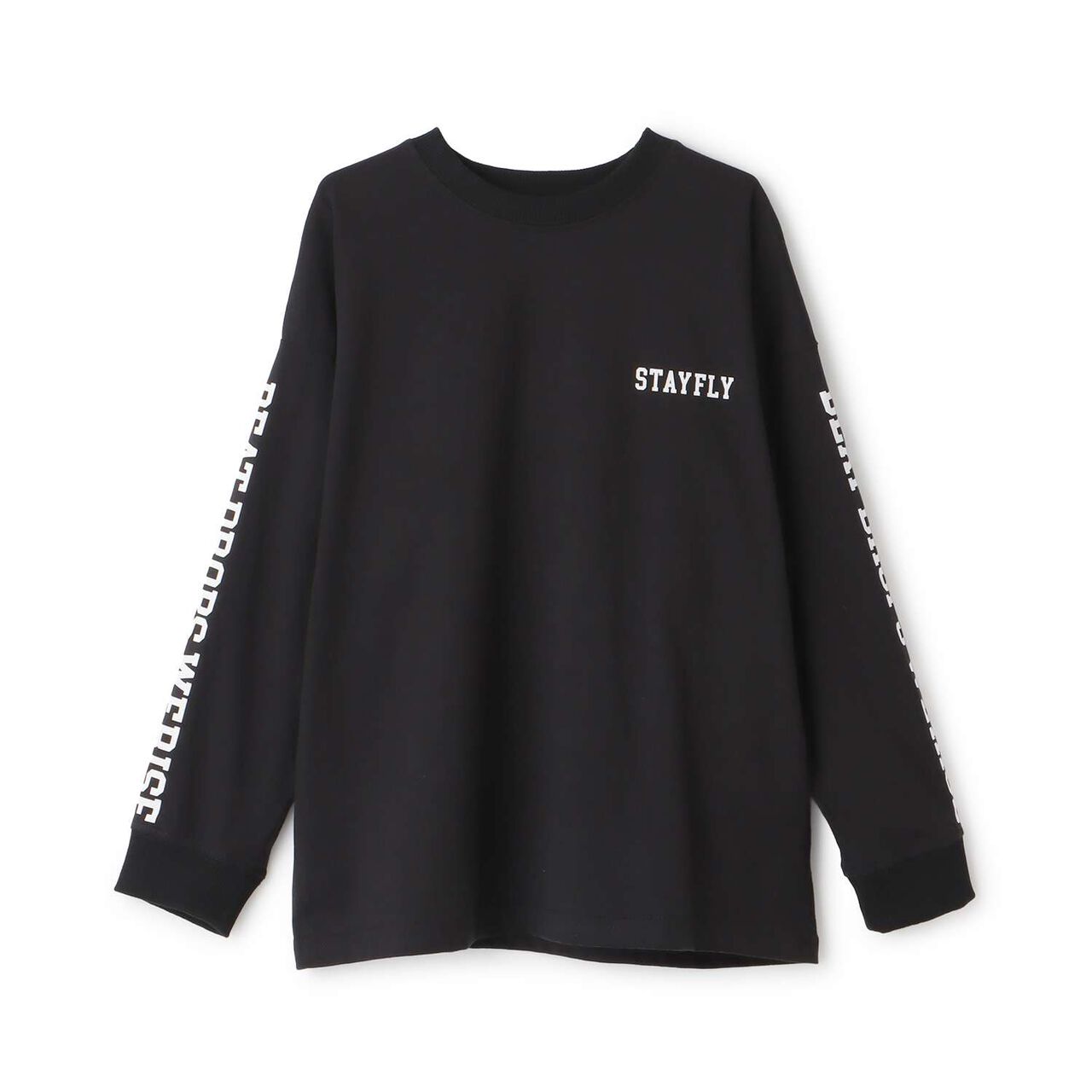 [SKIT0LY] Long-Sleeve T-Shirt with Sleeve Logo Print,Black, large image number 0