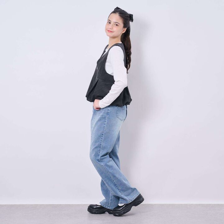 Sheer Pearl Ribbon Hair Tie,Black, medium image number 7