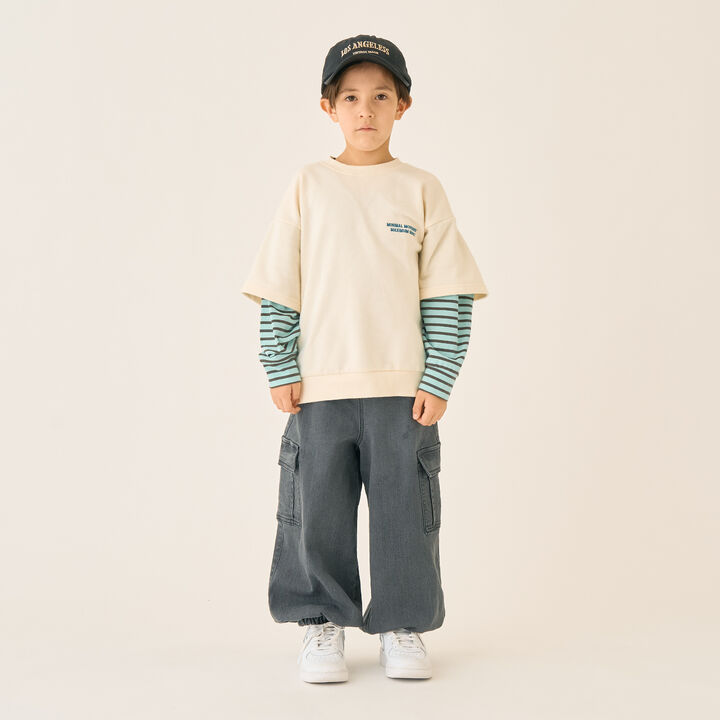 Stretch Denim Cargo Pants,Black, medium image number 9