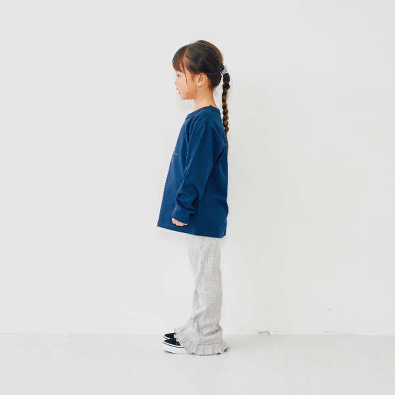Frilled Hem Rib Pants,Pink, large image number 4