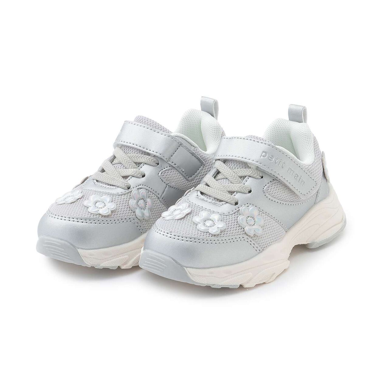 Flower Sneakers,Silver, large image number 0