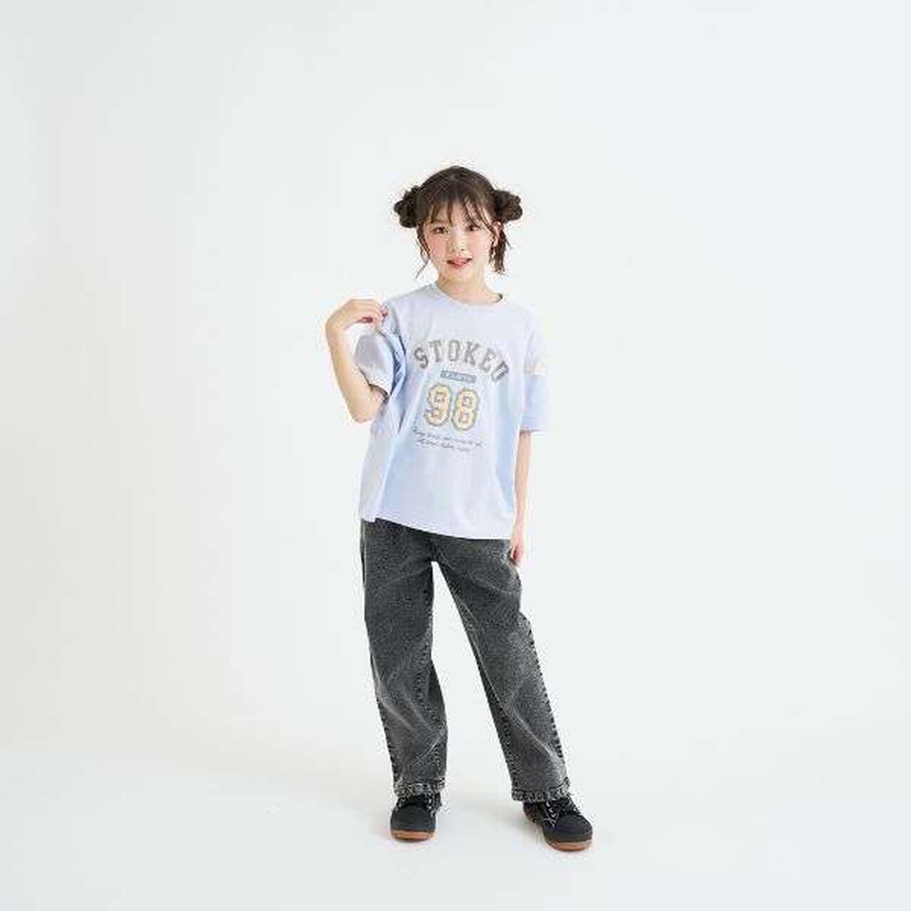 Tulle Sleeve Color Block Numbered Short Sleeve T-Shirt,Emerald green, large image number 16