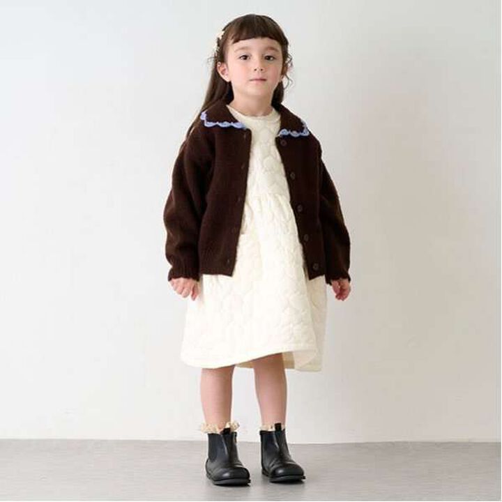 Heart Quilted Jumper Skirt,Charcoal gray, medium image number 13