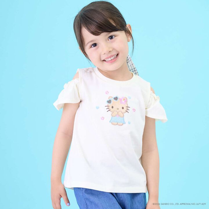[Sanrio Characters/Cool Sensation] Open Shoulder Graphic Short-Sleeve T-Shirt,, medium