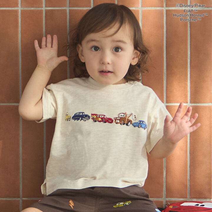 [Disney/Pixar] Cool Touch Cars Appliqu&eacute; T-Shirt,Pearl white, medium image number 0