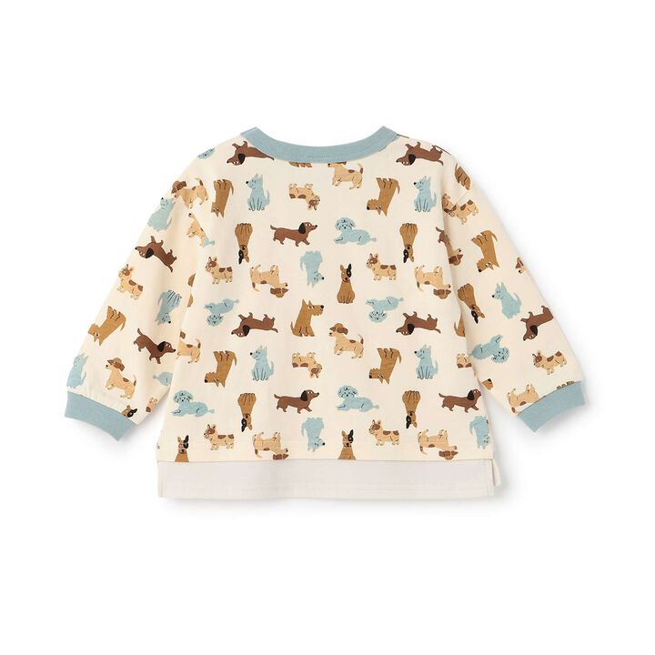[Anti-Stain Finish] All-Over Pattern Long-Sleeve T-Shirt,Smoke white, medium image number 4