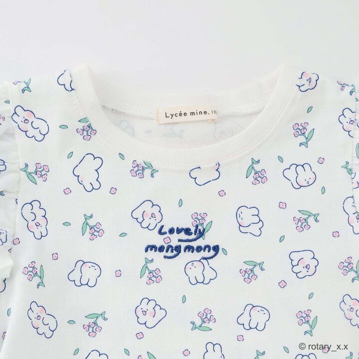 100% Cotton Lovely Monmon Quick-Dry UV Puff Sleeve All-Over Print T-Shirt,Yellow green, medium image number 6