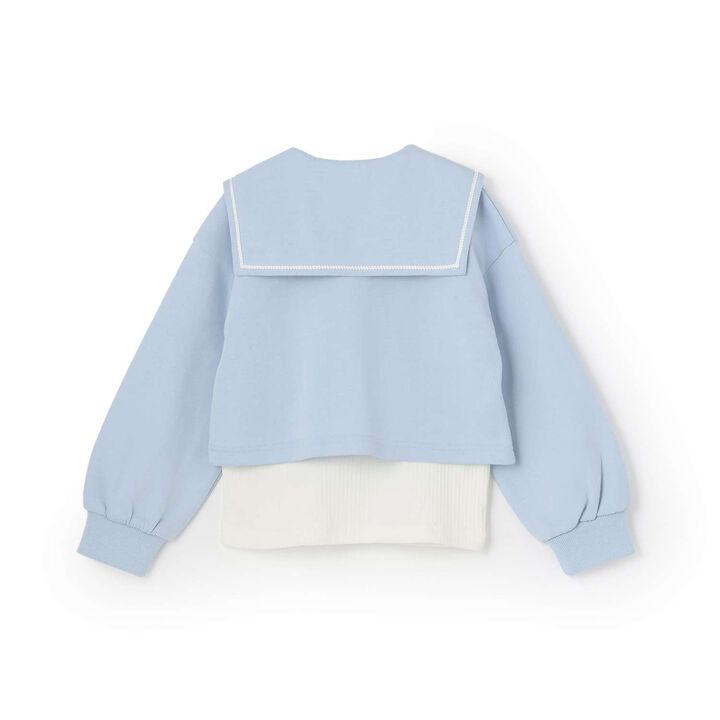 [Restock] Short Sailor Pullover & Long-Sleeve Petite High-Neck Set,Lilac, medium image number 1