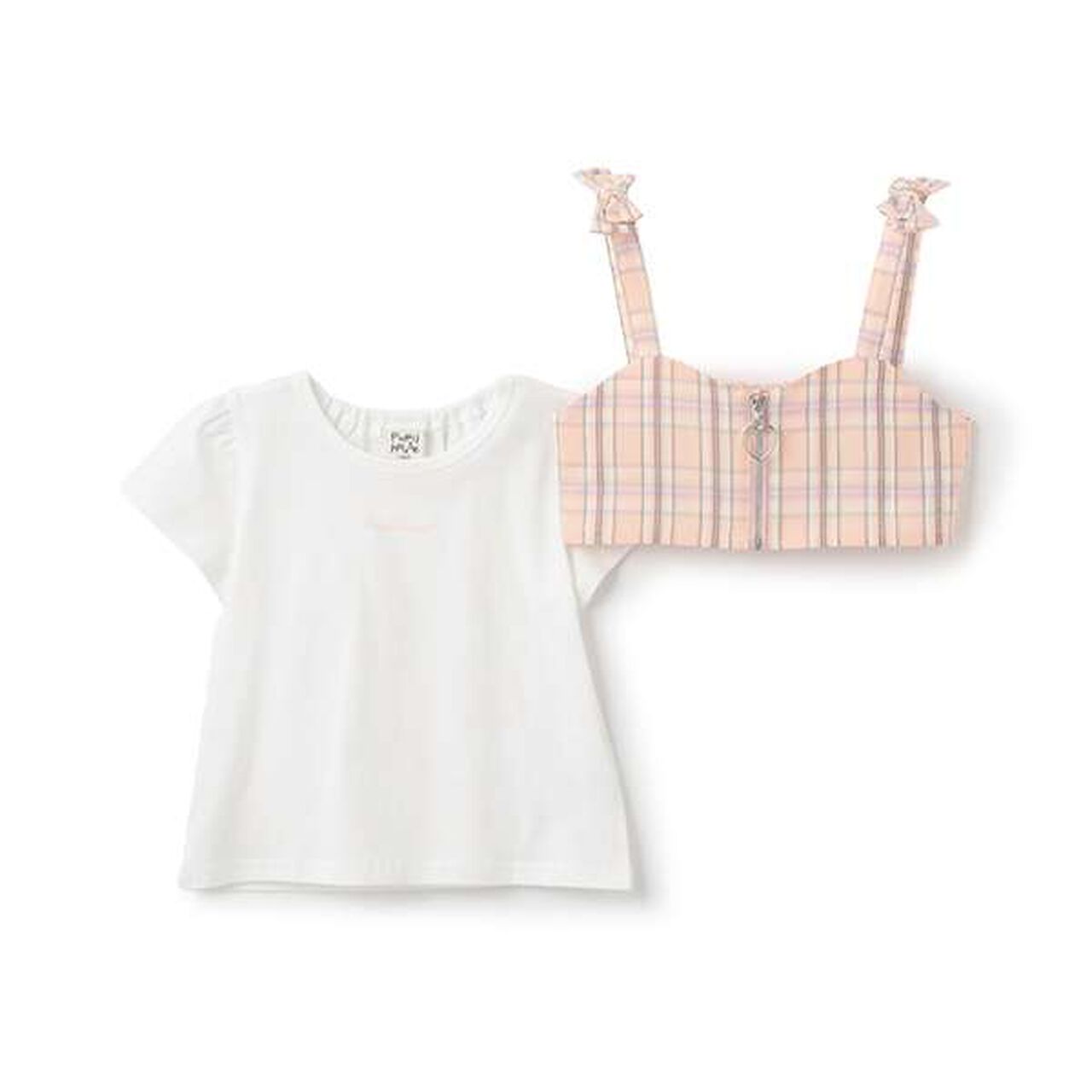 Front Zip Vest × Half T-Shirt,Sax blue, large image number 2