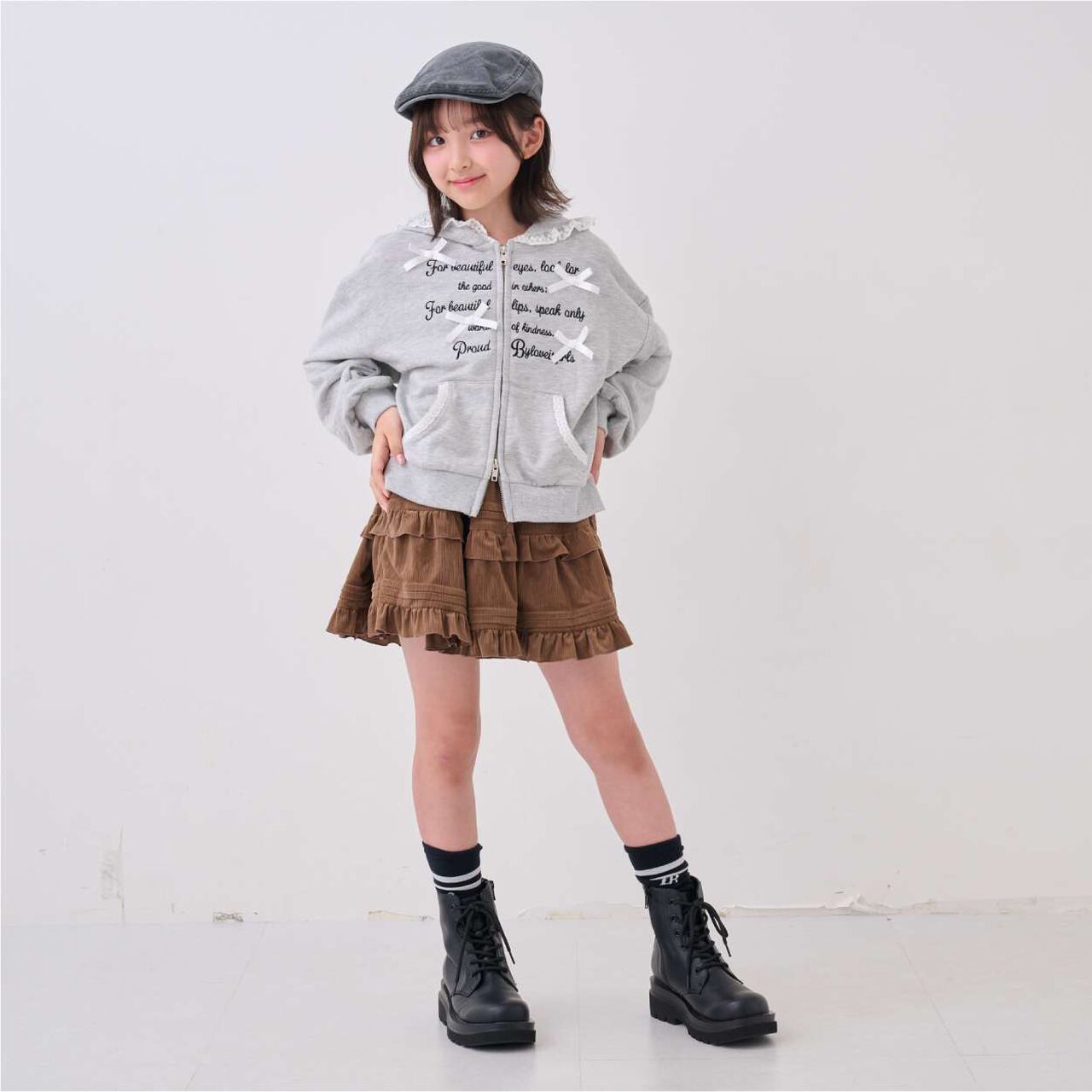 Calla Crepe Tiered Skirt,Black, large image number 6