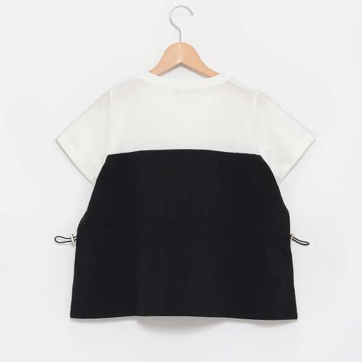 Layered Peplum Half T-Shirt,Black, medium image number 1