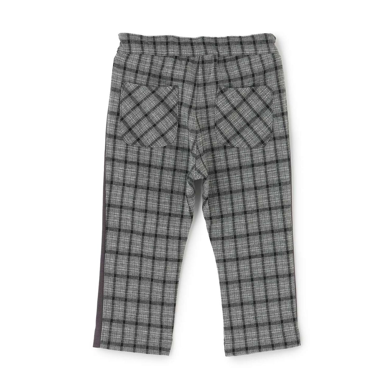 Jacquard Checkered Tapered Pants,Black, large image number 7