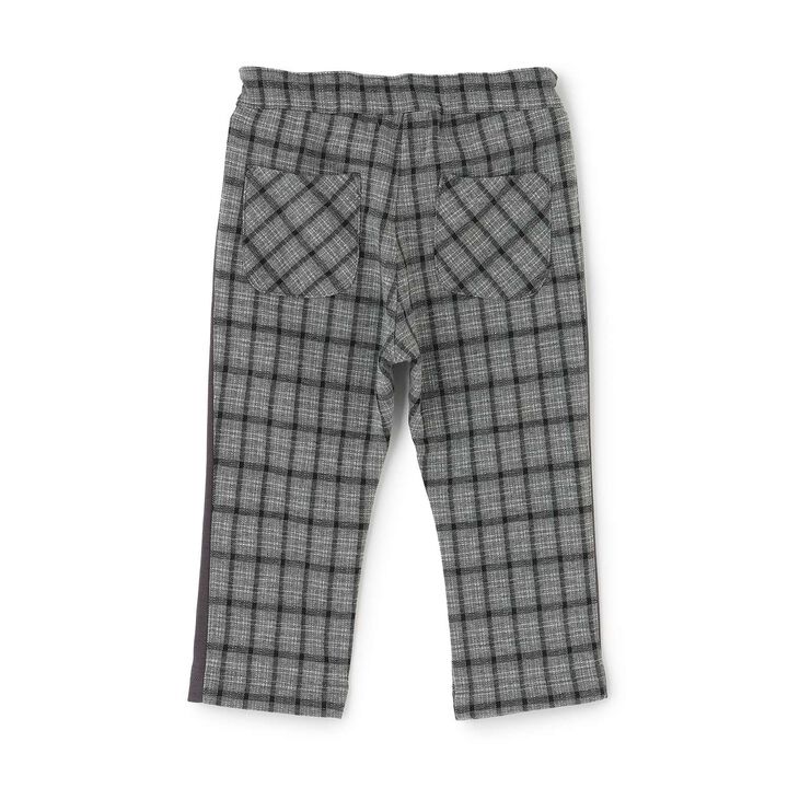 Jacquard Checkered Tapered Pants,Black, medium image number 7