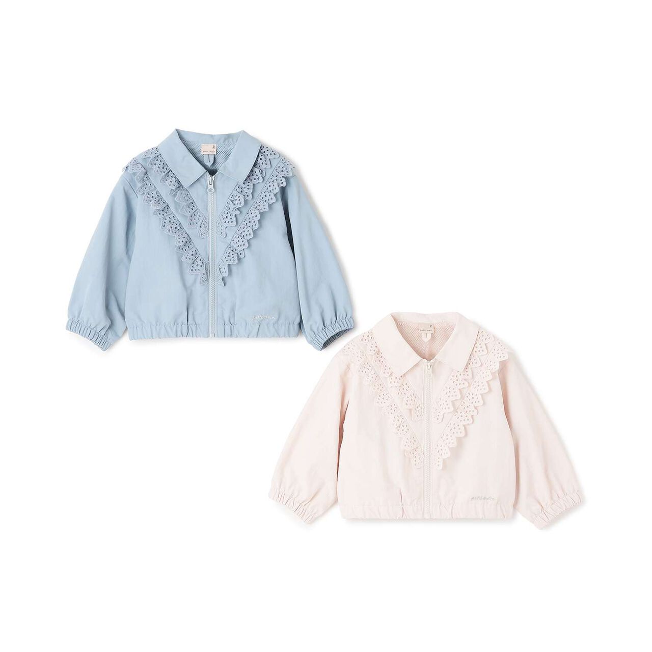 Lace Frill Bomber Jacket,Light pink, large image number 12