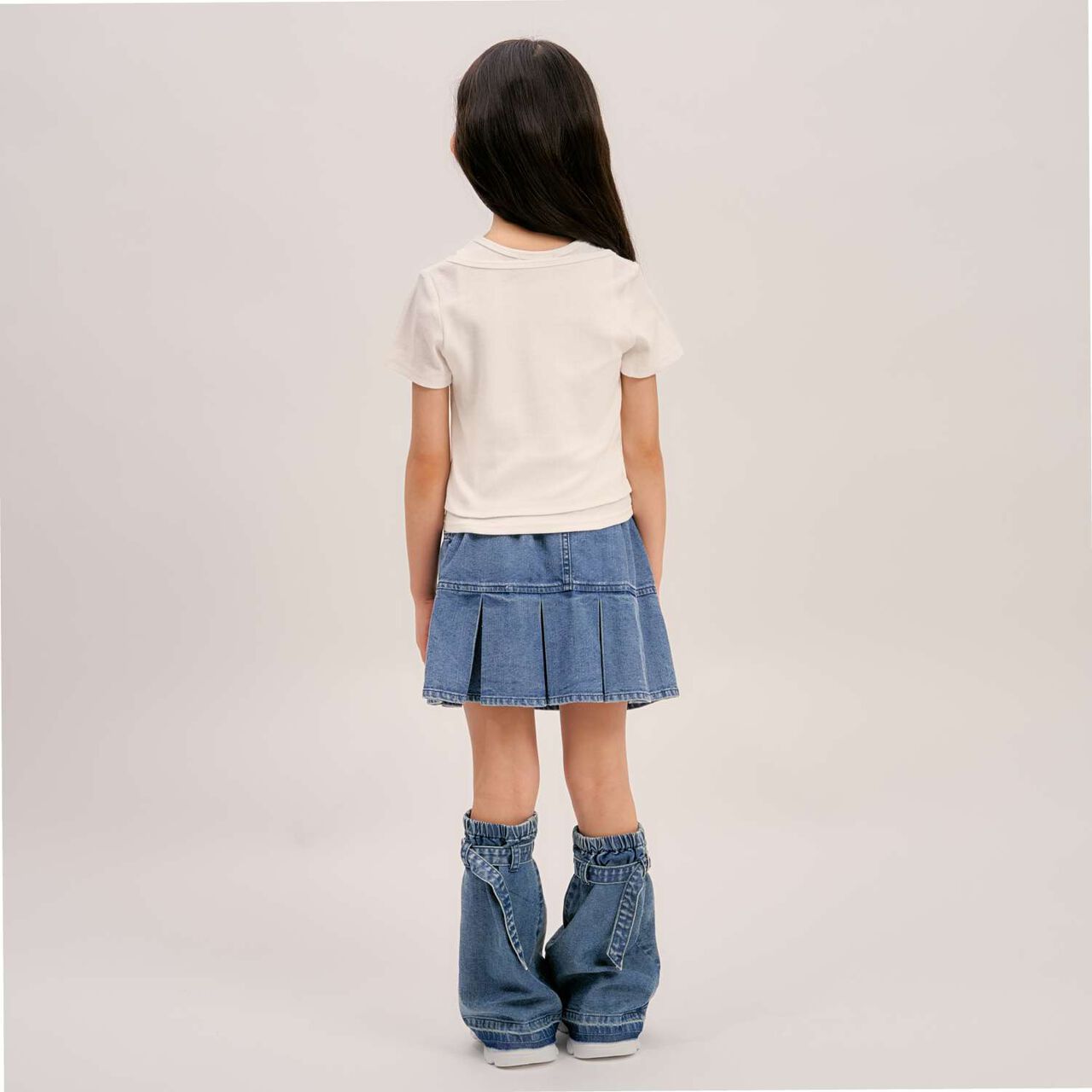 [Cool Touch] Box Pleat Hem Skirt,Blue, large image number 5