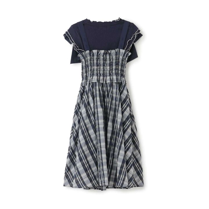 [Restocked] Shoulder Ribbon Jumper Skirt & Melow Inner Set,Black, medium image number 1