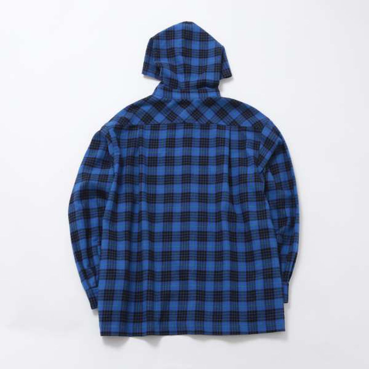 Hooded Check Shirt,Blue, large image number 12