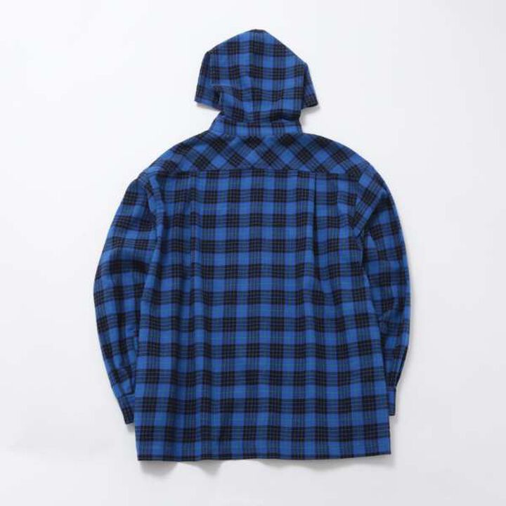 Hooded Check Shirt,Blue, medium image number 12