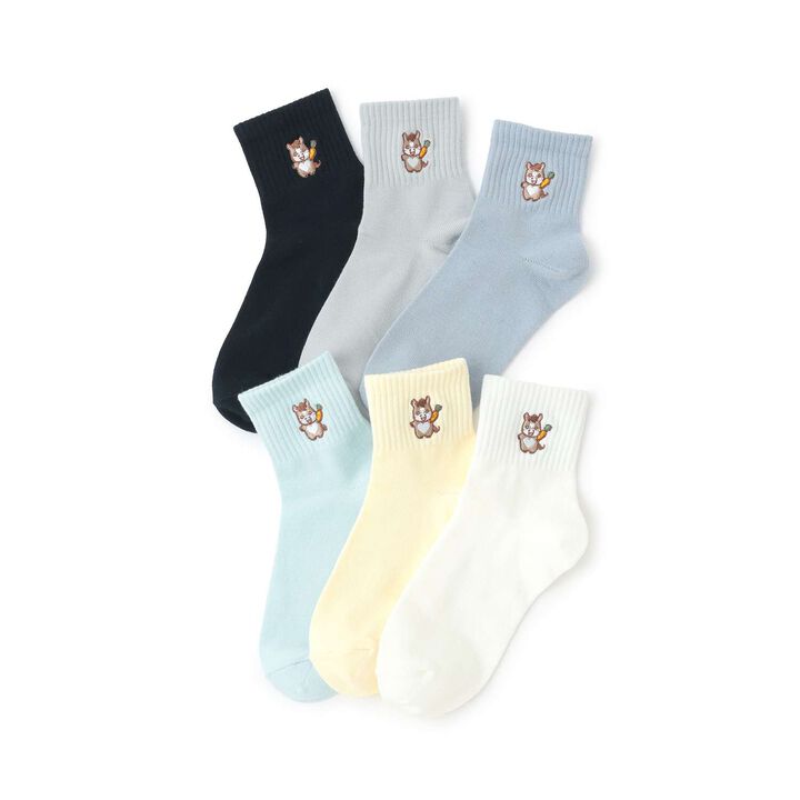 Horse Embroidery Ankle-Length Socks,Emerald green, medium image number 4