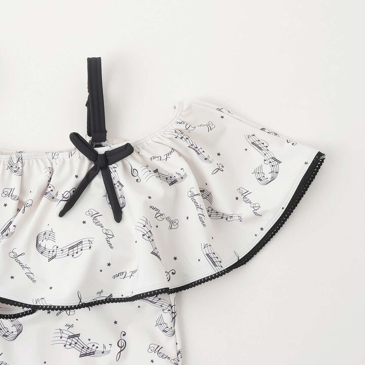 [SWIM] [UV Protection] Musical Note Frill Swimwear (2WAY),Ivory, medium image number 4