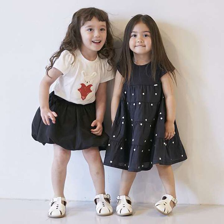 [Link] Heart Embroidery One-Piece Dress (Kids Size),Black, medium image number 7