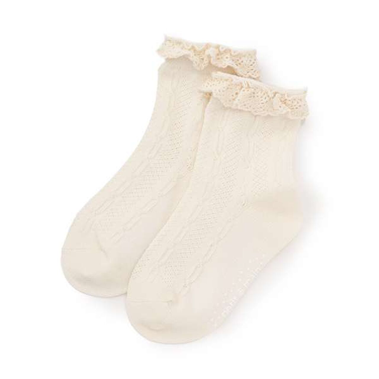 Lace-Trimmed Crew Socks,Light pink, large image number 9