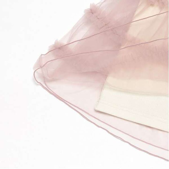 Tulle Docking One-Piece Dress,Light pink, medium image number 6