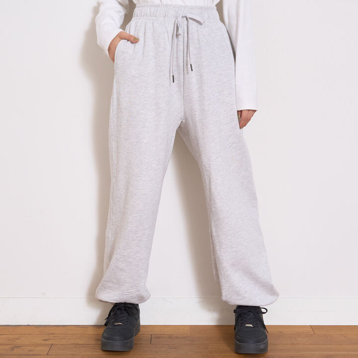 Wool Lined 100% Cotton Sweat Jogger Pants,Black, medium image number 2