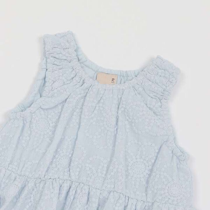 Lace Balloon One-Piece Dress,Sax blue, medium image number 2