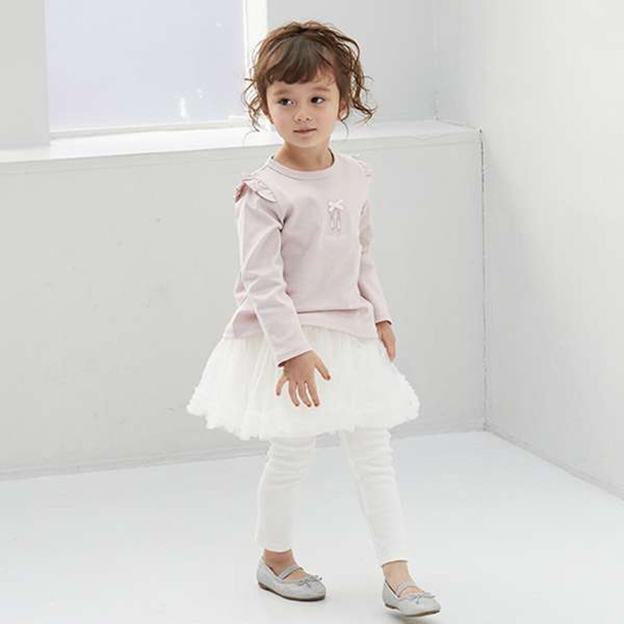 [Link] Tulle Skirt with Leggings (Kids),Light green, large image number 4