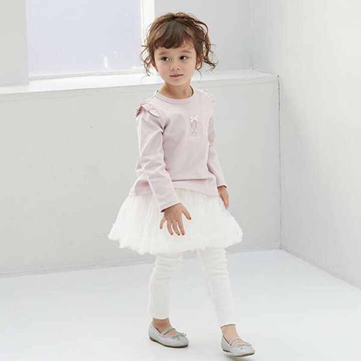 [Link] Tulle Skirt with Leggings (Kids),Light green, medium image number 4