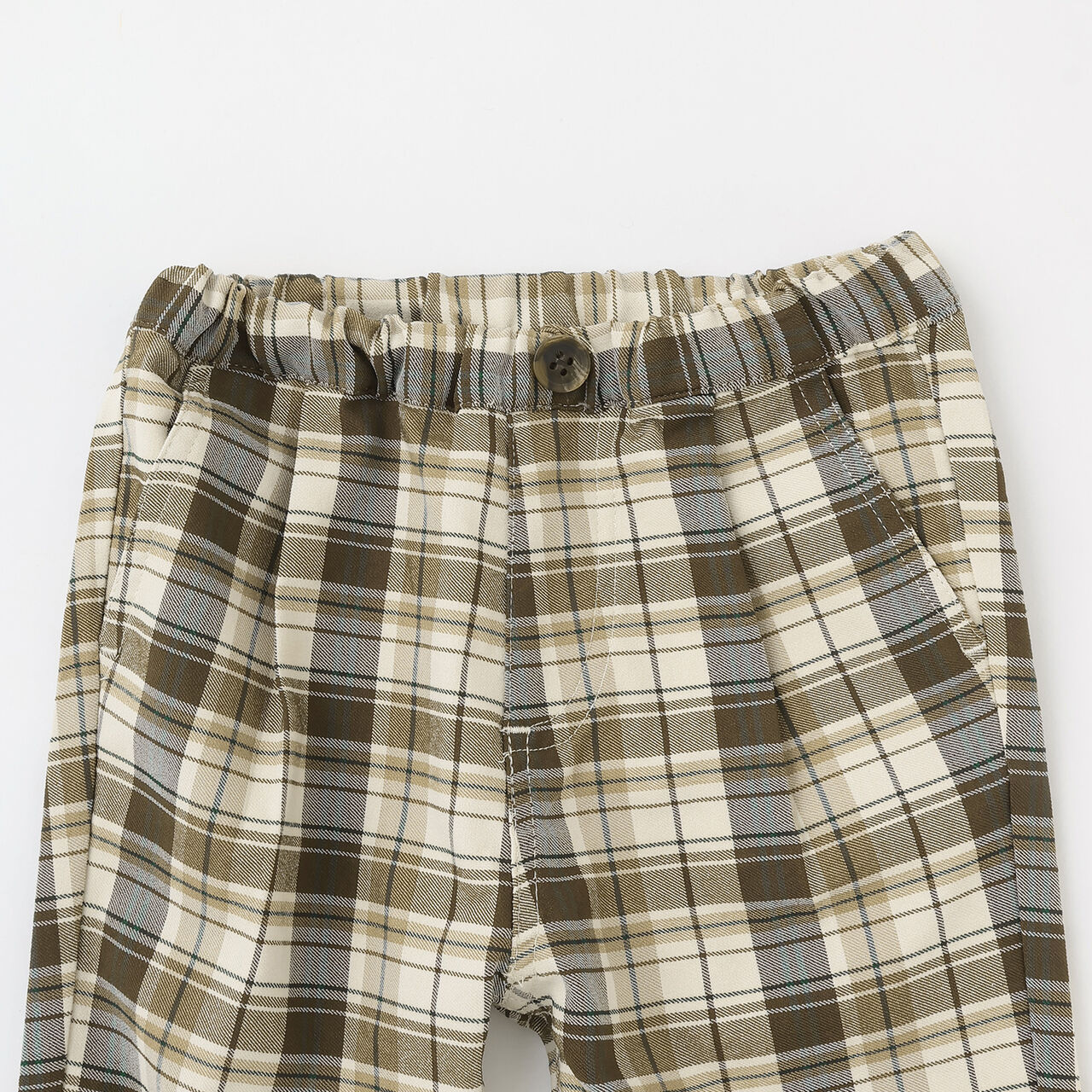 Link Yarn-Dyed Checkered Long Pants,Brown, large image number 2