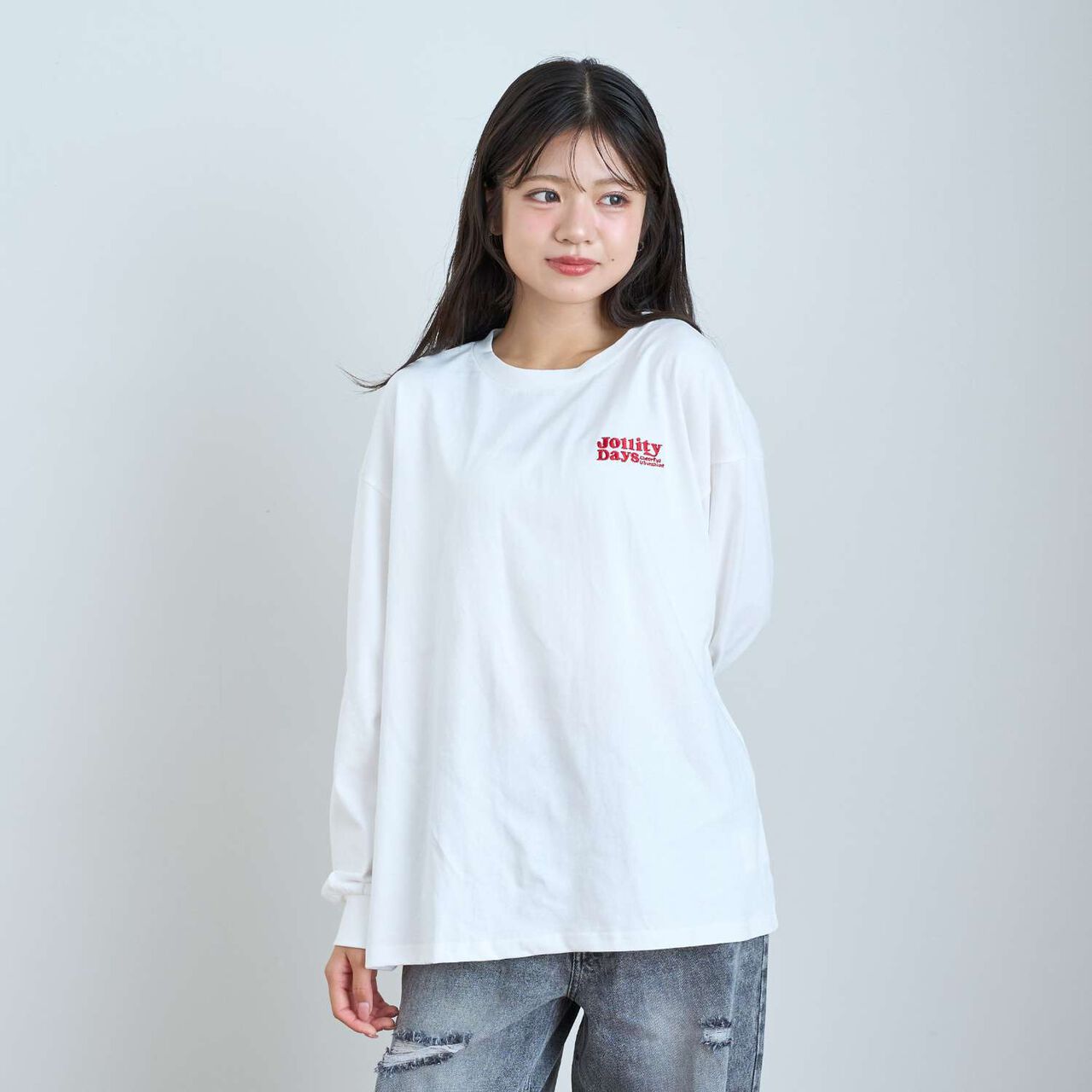 [100% Cotton] Animal Motif Long-Sleeve T-Shirt,Off white, large image number 3