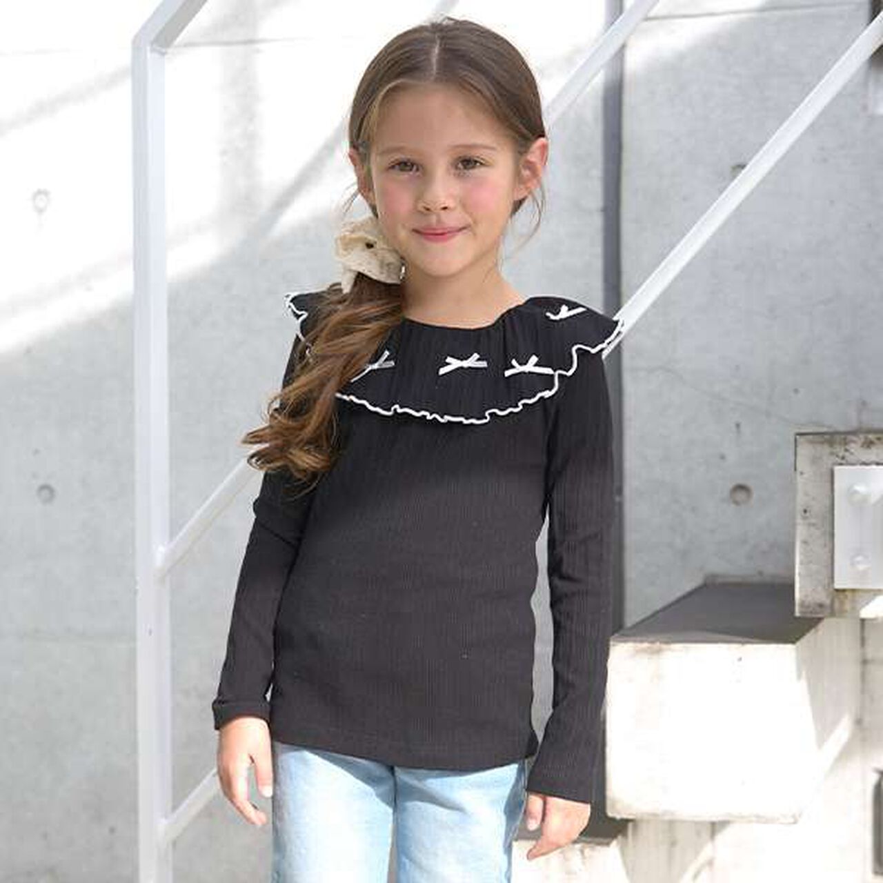 Front and Back Both OK! Collared Long-Sleeve T-Shirt,Pink, large image number 6