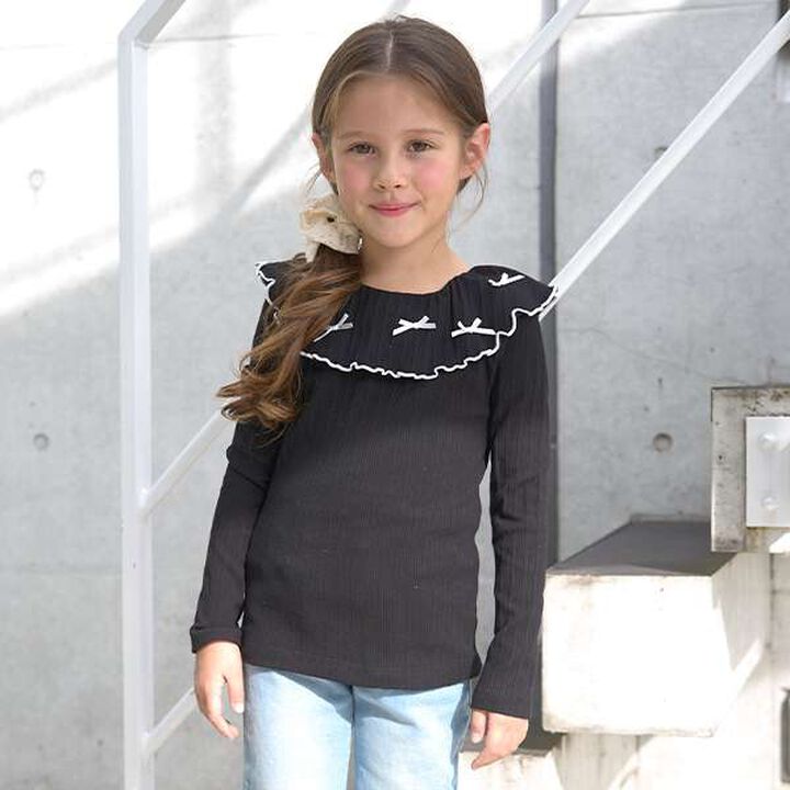 Front and Back Both OK! Collared Long-Sleeve T-Shirt,Pink, medium image number 6