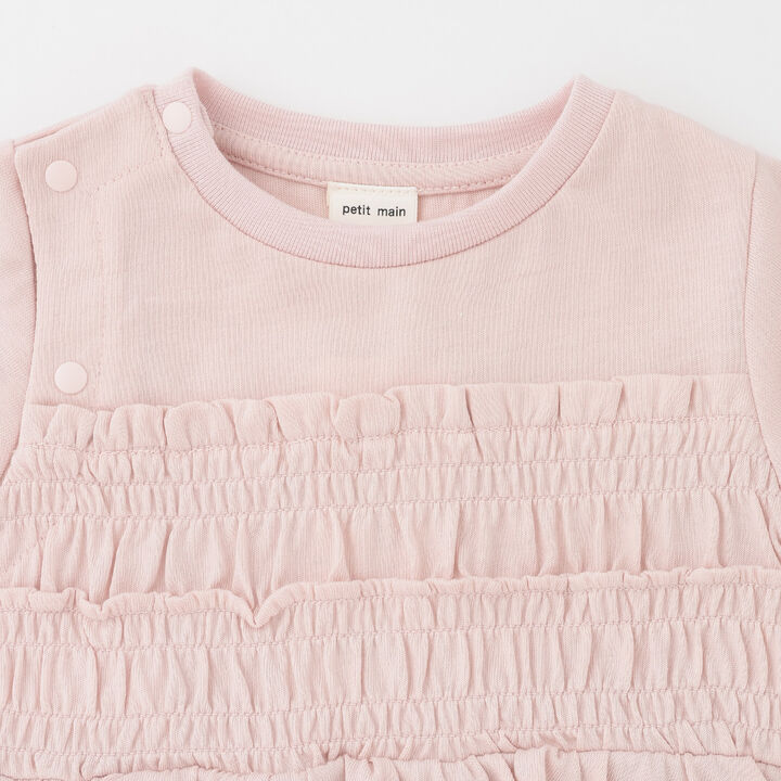 [Link] Shirred Frill Coverall,Pearl white, medium image number 2