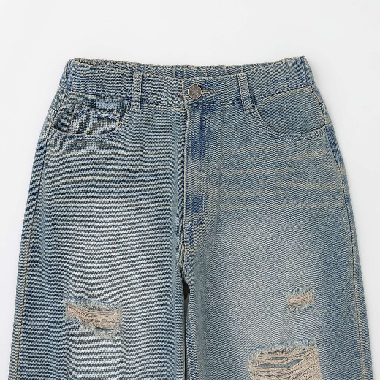 [LTXC] Distressed Denim Wide Pants,Sax blue, large image number 15