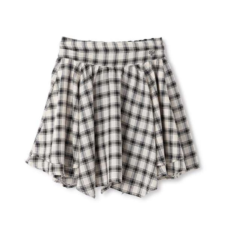 Assorted Material Irregular Hem Skirt with Shorts,Black, medium image number 1