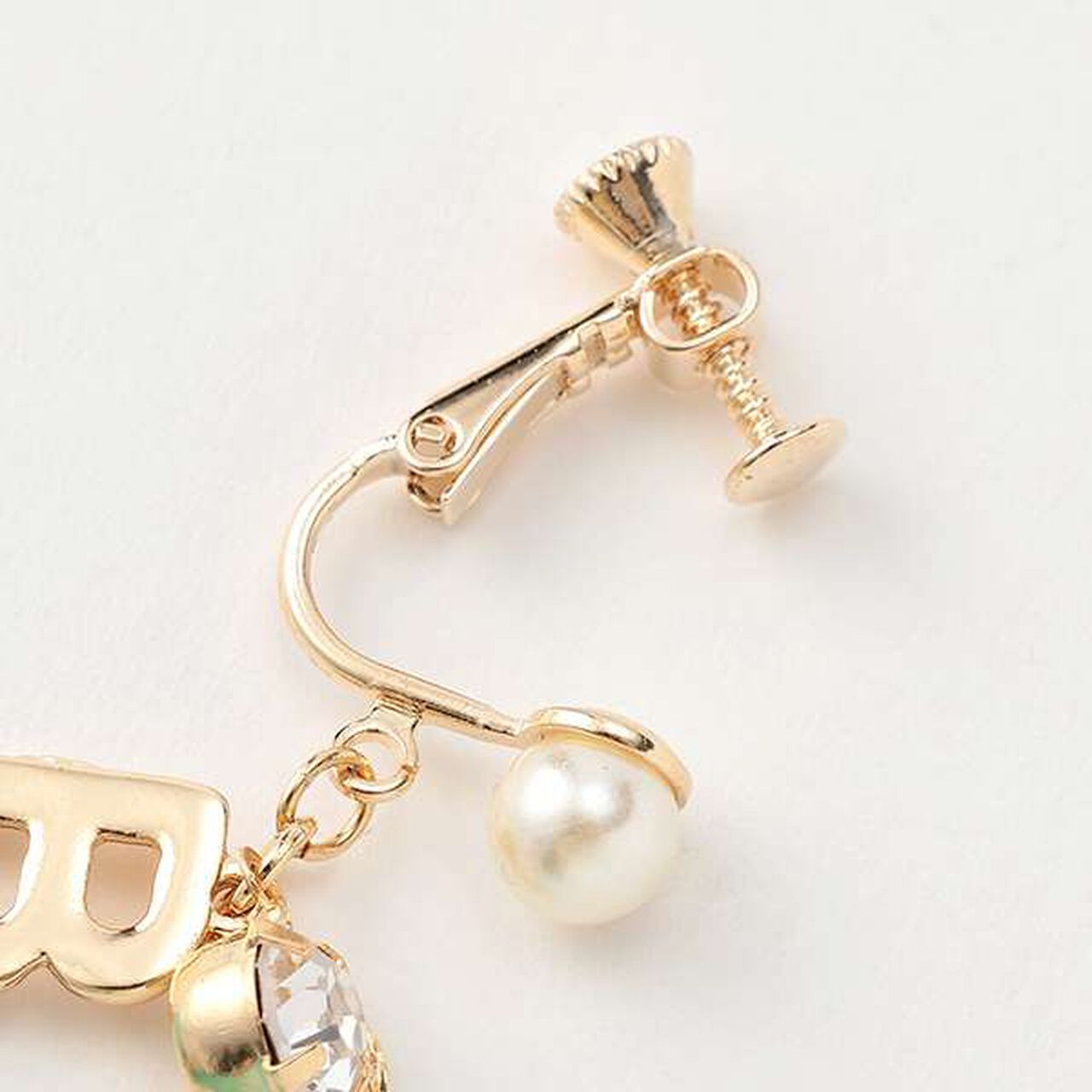 Heart Ribbon Earrings,Black, large image number 3