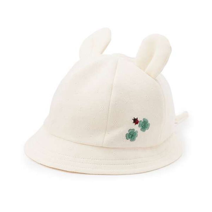 Organic Bear Ear Hat,Pearl white, medium image number 0