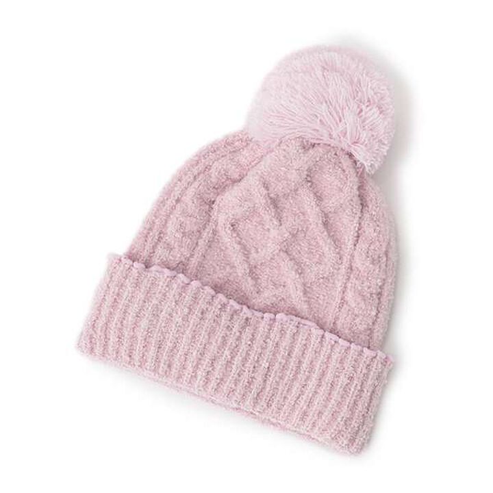 Boa Rabbit Mascot Marshmallow Knit Hat,Light pink, medium image number 1
