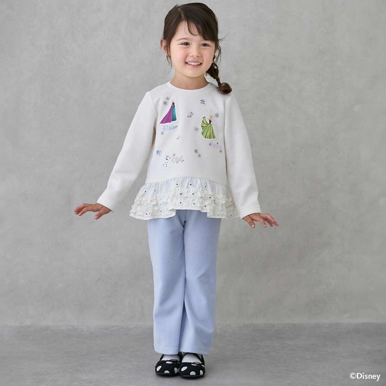 [Frozen] Peplum Long-Sleeve T-Shirt,Navy, large image number 2