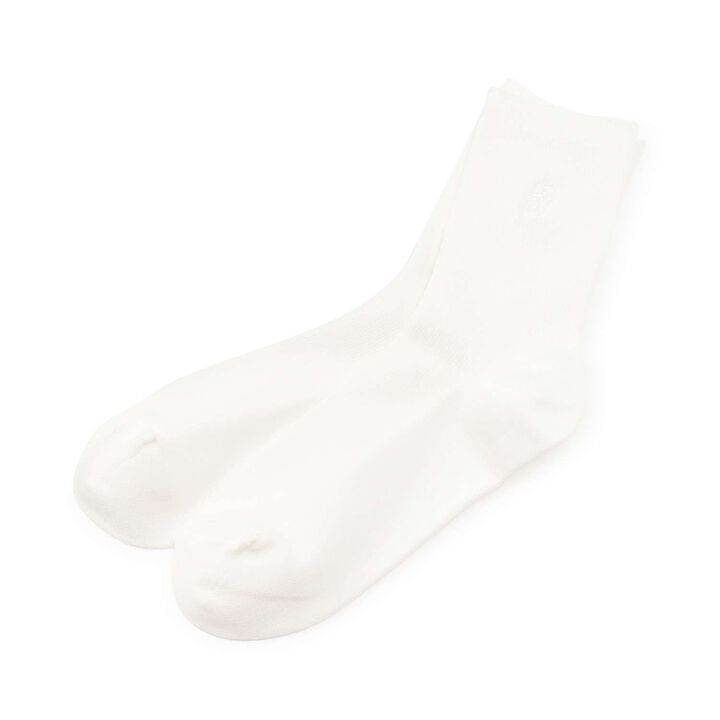 [Graduation Attire] Fine Ribbed Embroidered Crew Socks,, medium