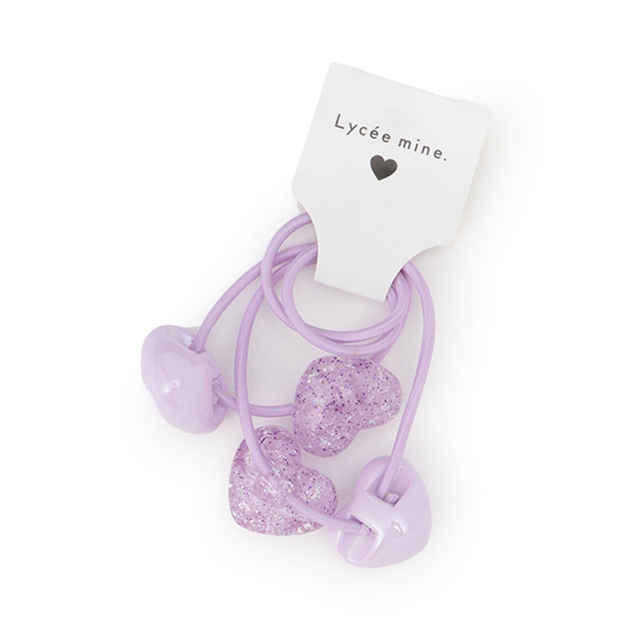 [Lycee Mine Ballet Series] Lame Heart Hair Tie 2P Set,Lavender, large image number 3